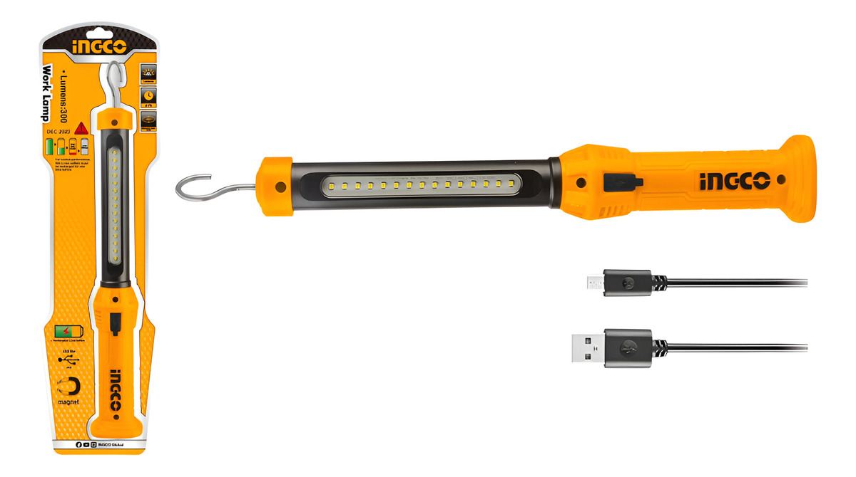 Lampara Trabajo Led Mecanico Base Magnetica Ingco Hwli35261