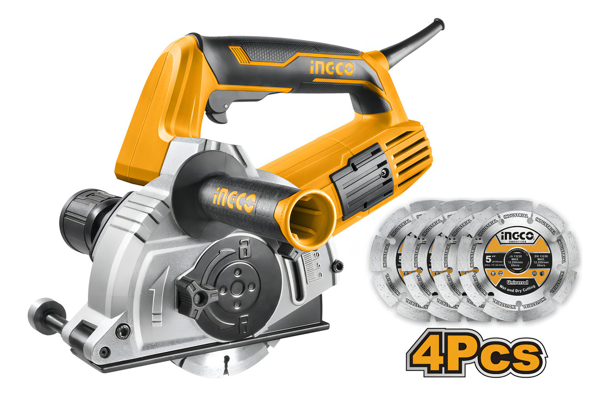 Acanaladora De Muro O Pared Ingco Wlc15008 4 Discos 1500w Ff Color Amarillo Frecuencia 50hz - Imagen 3