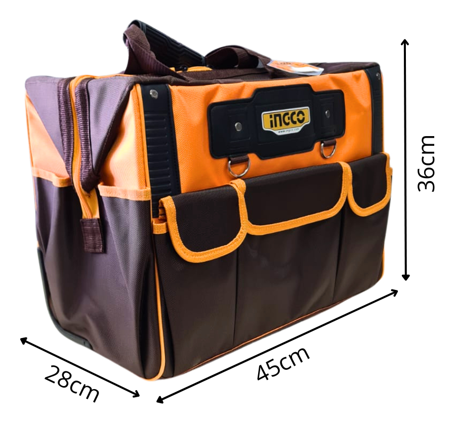 Bolsa De Herramientas Reforzada Ingco De 20 Pulgadas Con Ruedas, Color Amarillo - Imagen 6