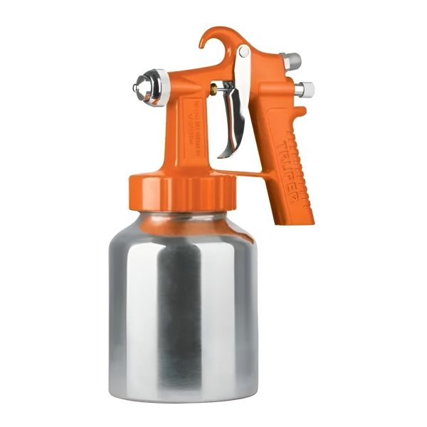 Pistola Para Pintar Truper Con Vaso Aluminio Pipi-27 Ed Color Naranja