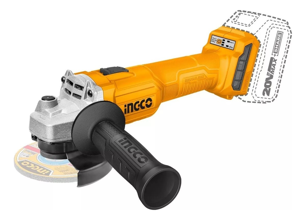 Amoladora Inalámbrica Ingco 20v + 1 Bat 2ah + 1 Cargador - Imagen 4