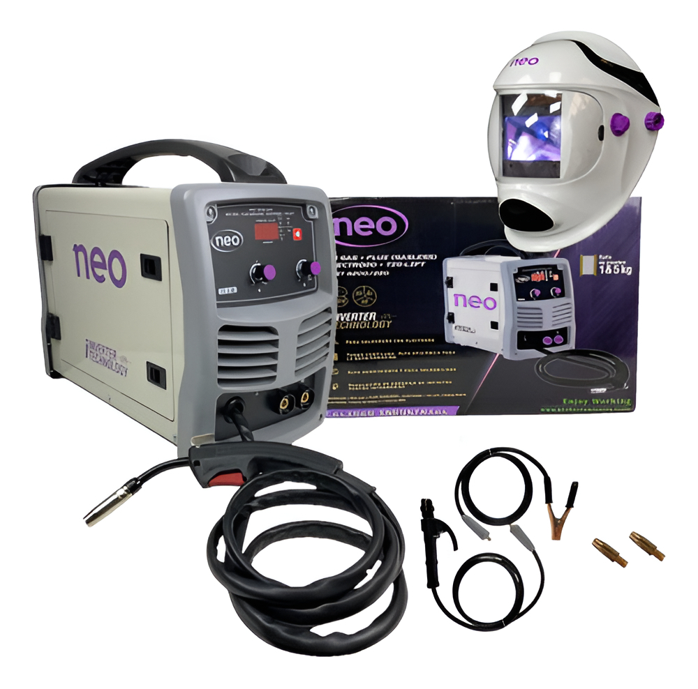 Soldadora Inverter 200a Mig-tig + Máscara Fotosensible Neo Color Gris Frecuencia 50 Hz/60 Hz