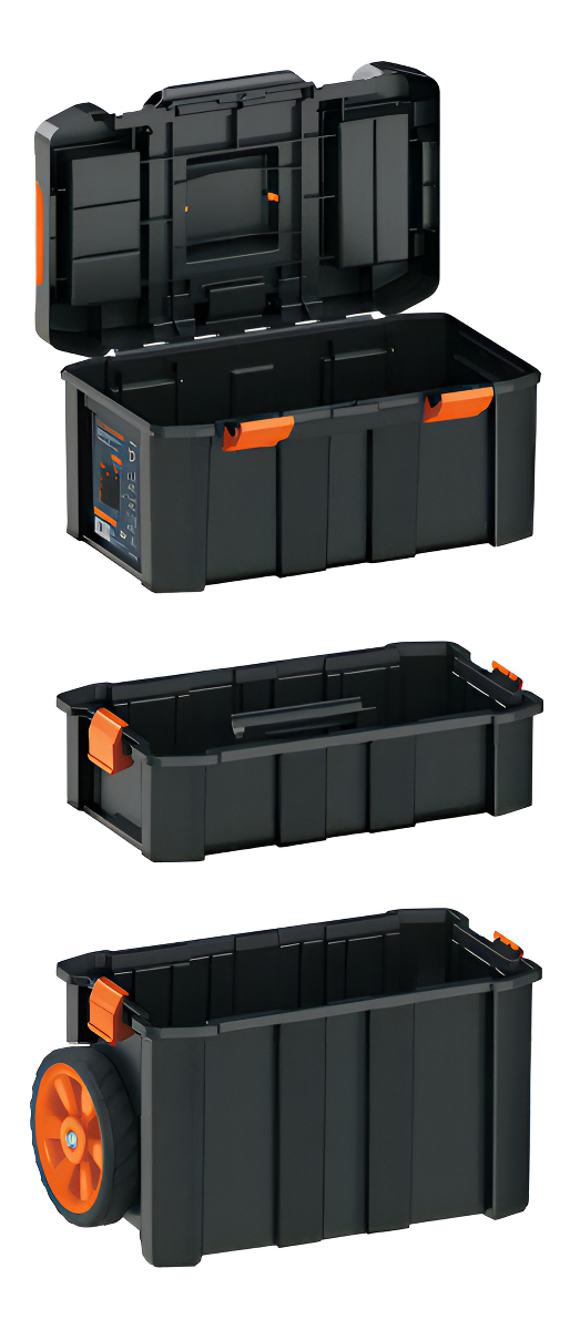 Caja Para Herramientas 19 X25 3 En 1 Desmontable Truper Chp-1925r Color Negro - Imagen 3
