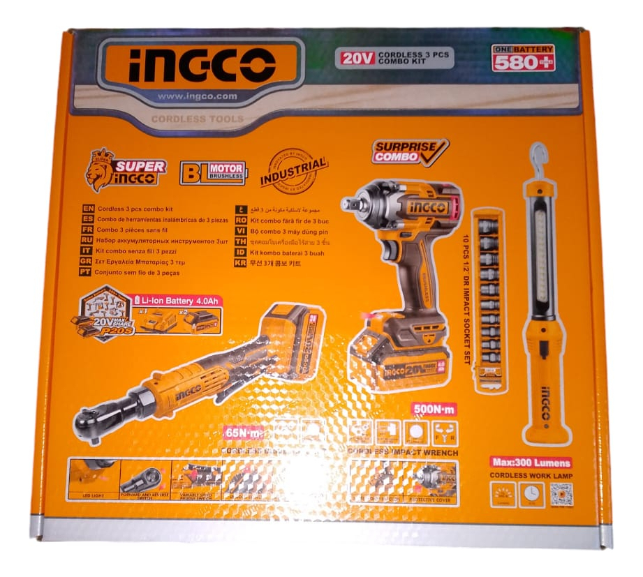 Combo Llave De Impacto 500nm A Bateria + Llave Crique Color Amarillo Frecuencia 50 60 - Imagen 3