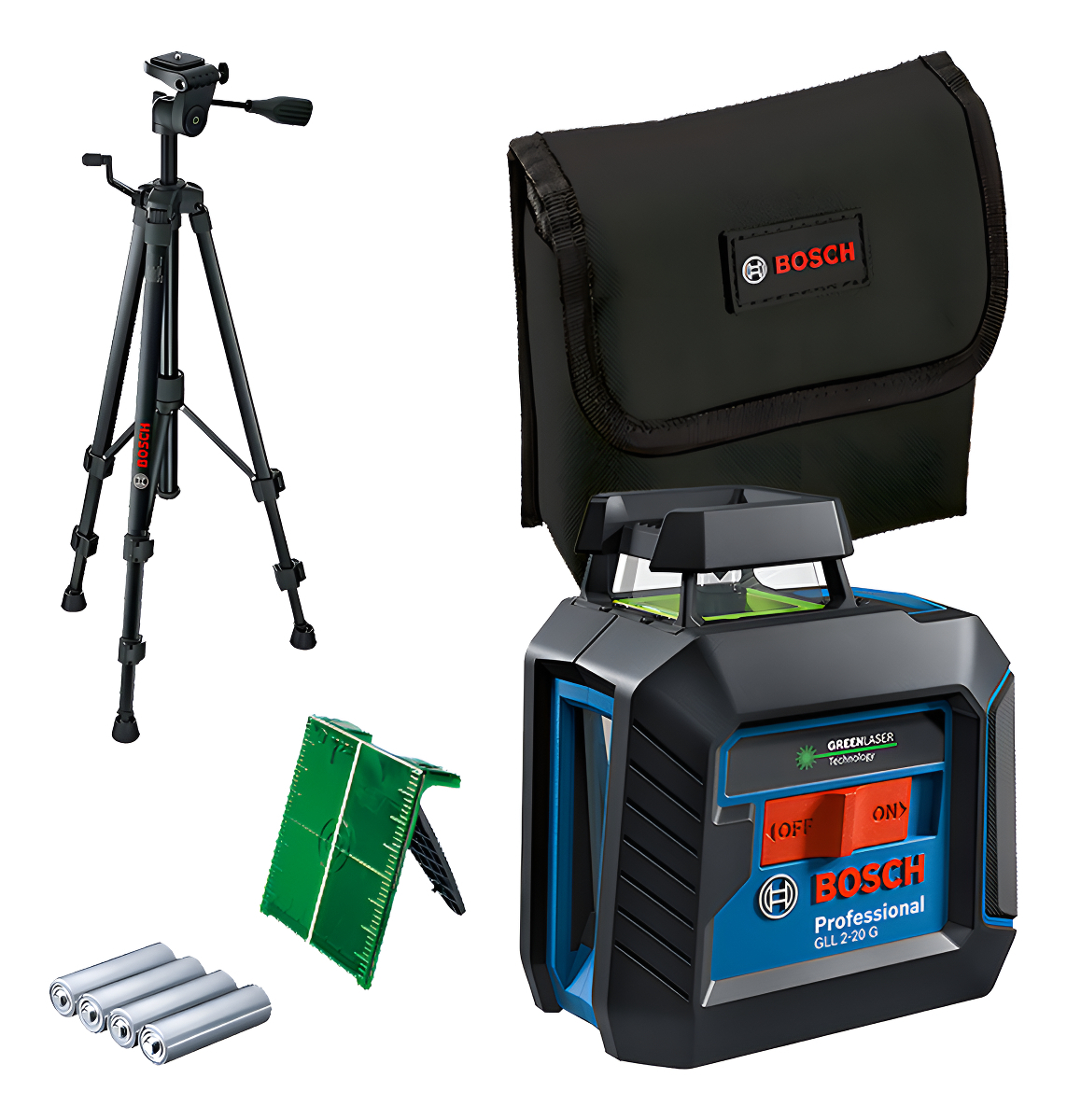 Nivel Láser Verde De Líneas Cruzadas Bosch Gll 2-20 G 10m + Trípode Bt 150
