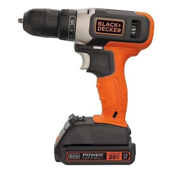 Taladro Atornillador Inalámbrico De 254mm Black+decker Bcd702c1 + 1 Batería De 1.5ah + Accesorio Con Caja De Cartón