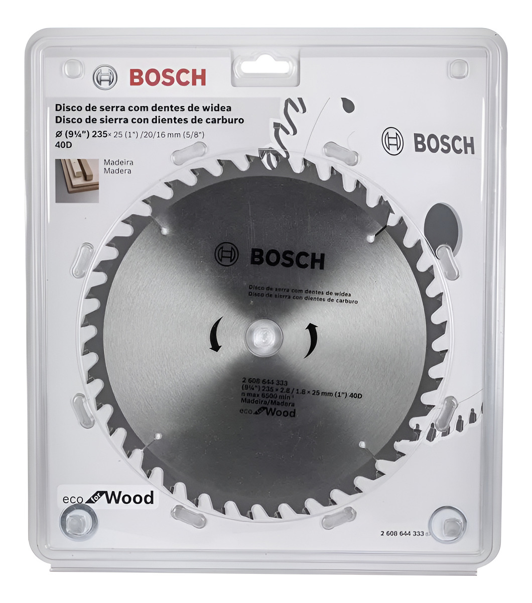 Disco De Sierra Circular 7 1/4 40 Dientes Eco Bosch