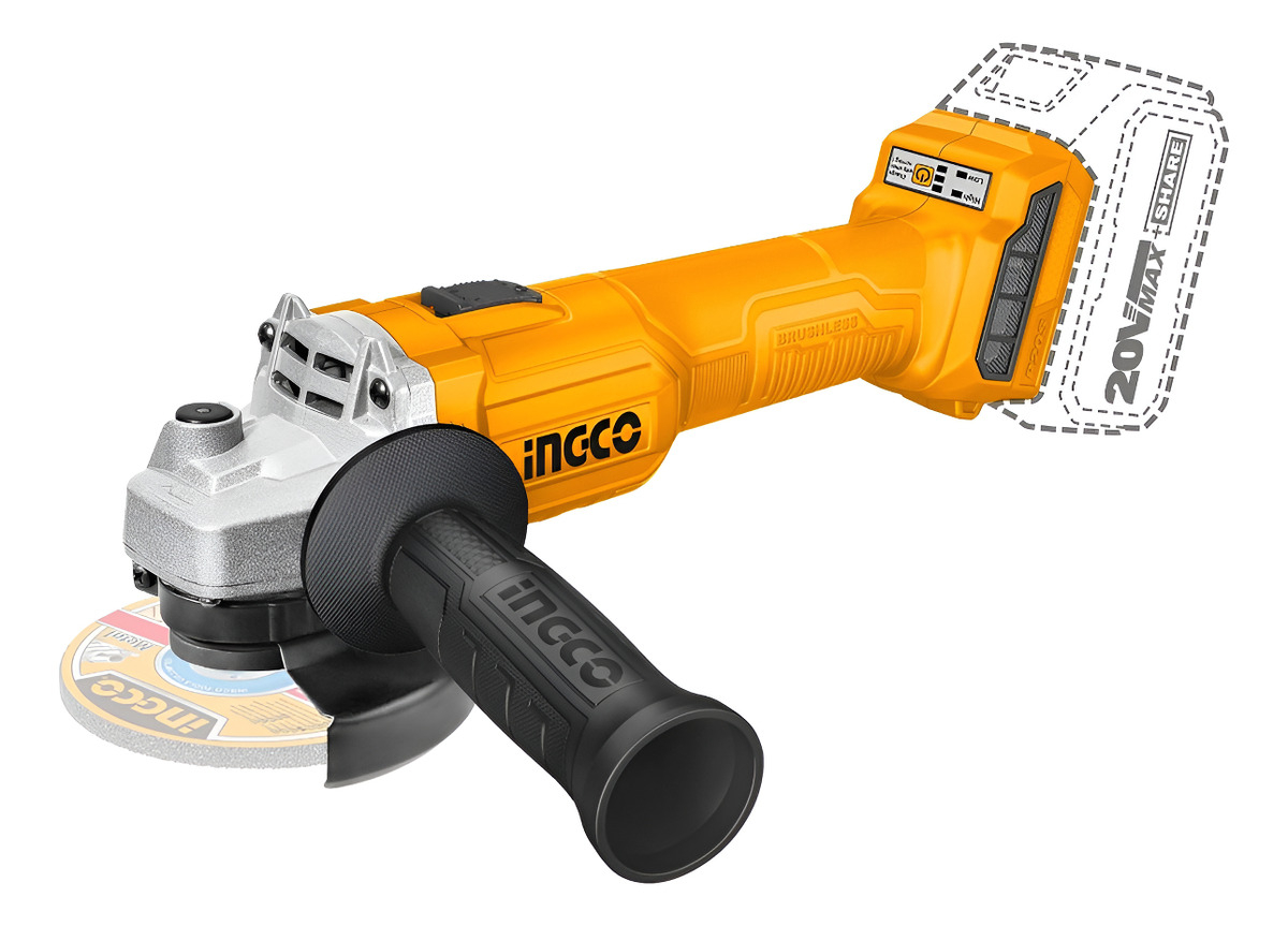 Amoladora Ingco A Bateria 20v Motor Sin Carbones Cagli20157 Color Naranja