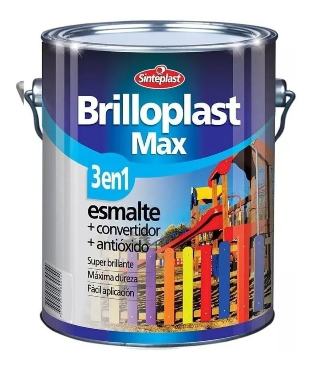 Esmalte Sintético + Convertidor Brilloplast 3 En 1 1lts Acabado Brillante Color Negro - Imagen 4