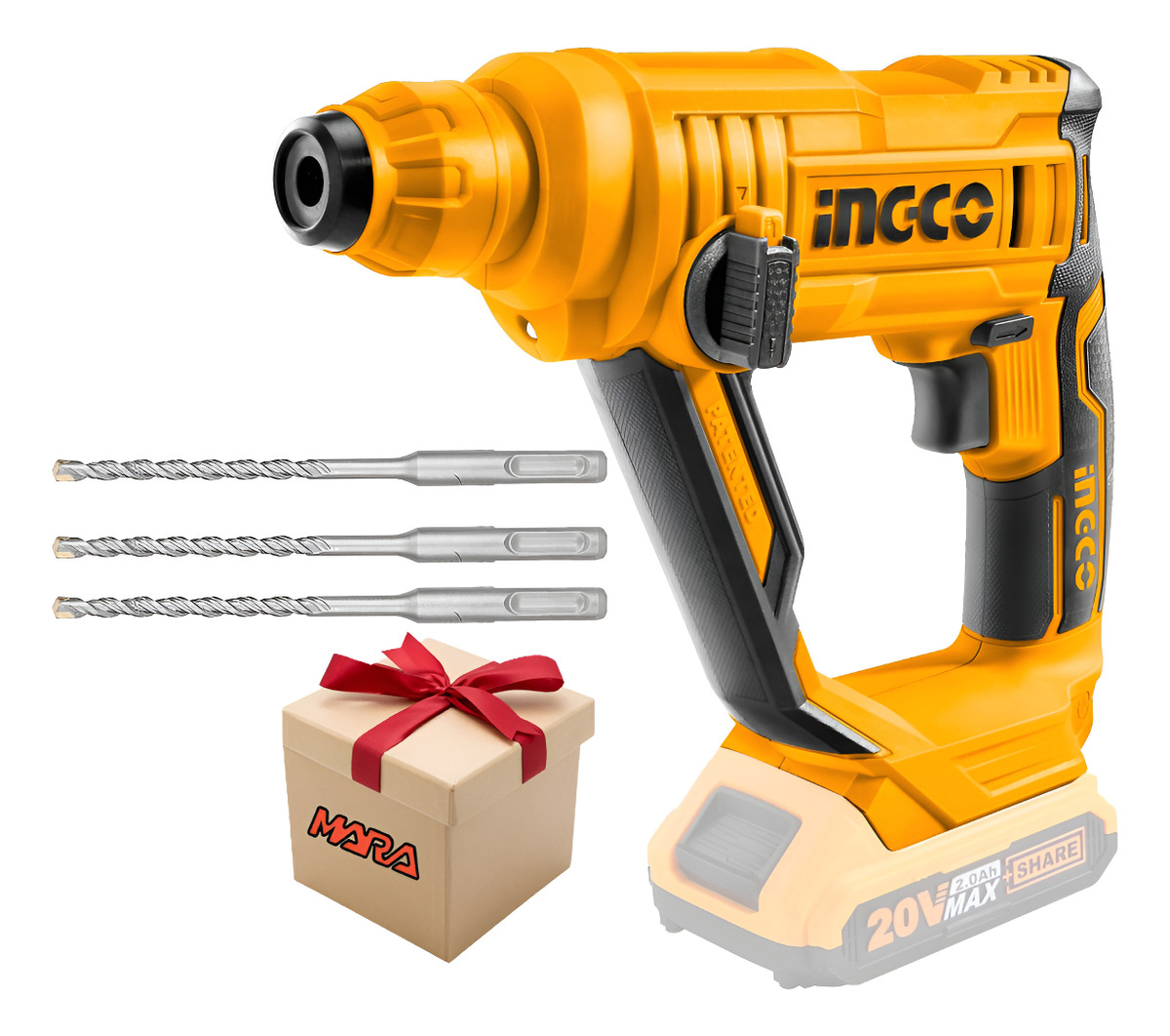 Rotomartillo A Bateria 20v Ingco Sds Plus 1,5j + Regalo !