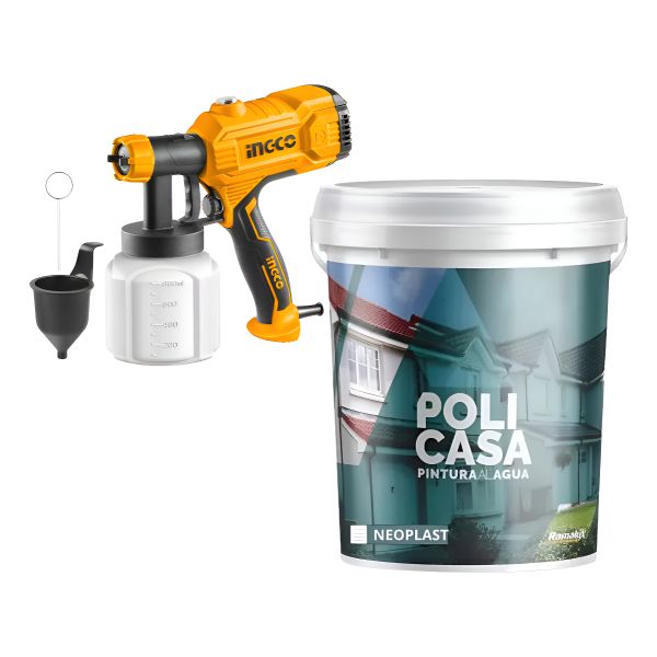 18lt Pintura Int Ext Latex + Pistola De Pintar Electrica