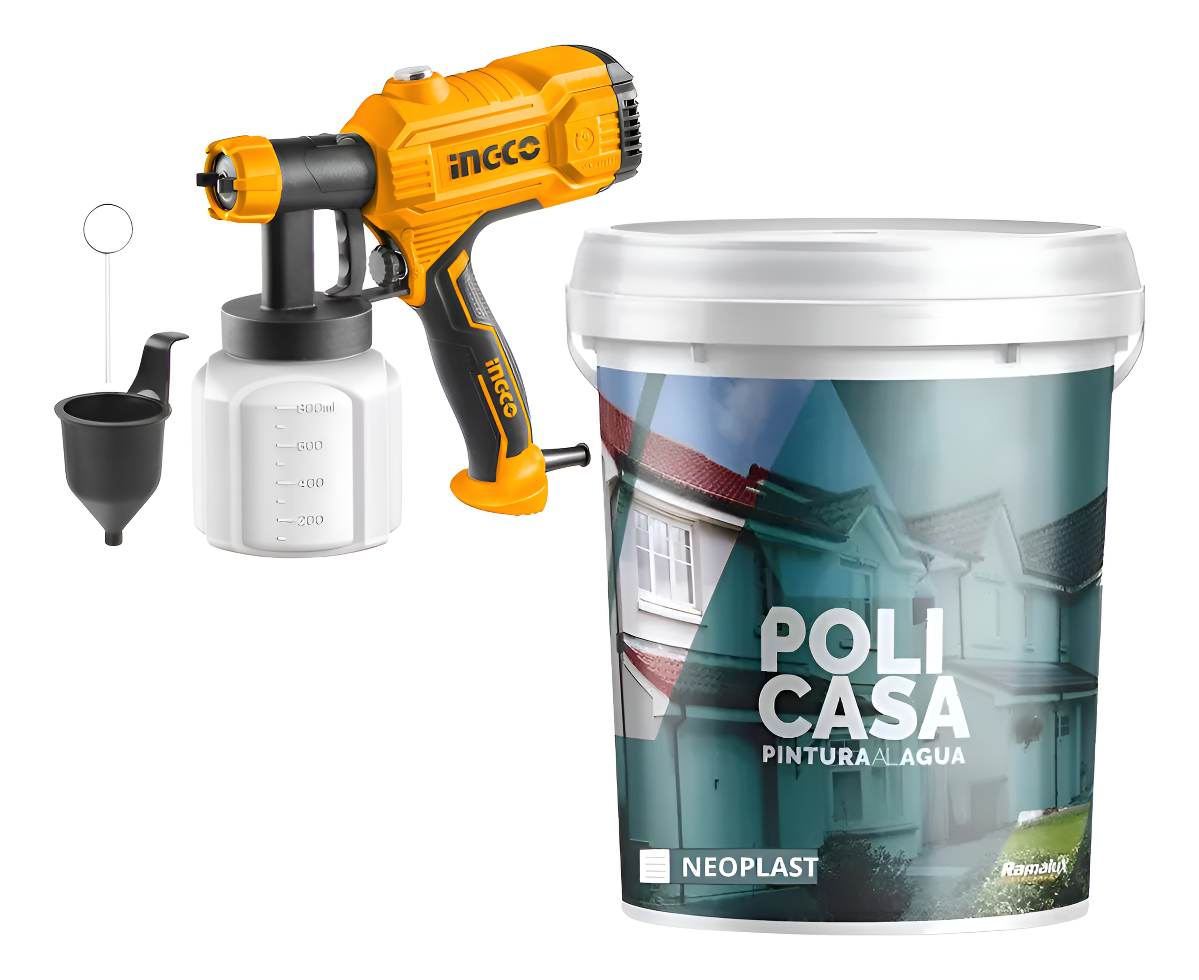 18lt Pintura Int Ext Latex + Pistola De Pintar Electrica