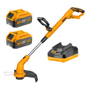 Cortadora De Césped, 2 Baterías, 20 V, 4 Ah, Cgtli20018 Ingco, Color Naranja