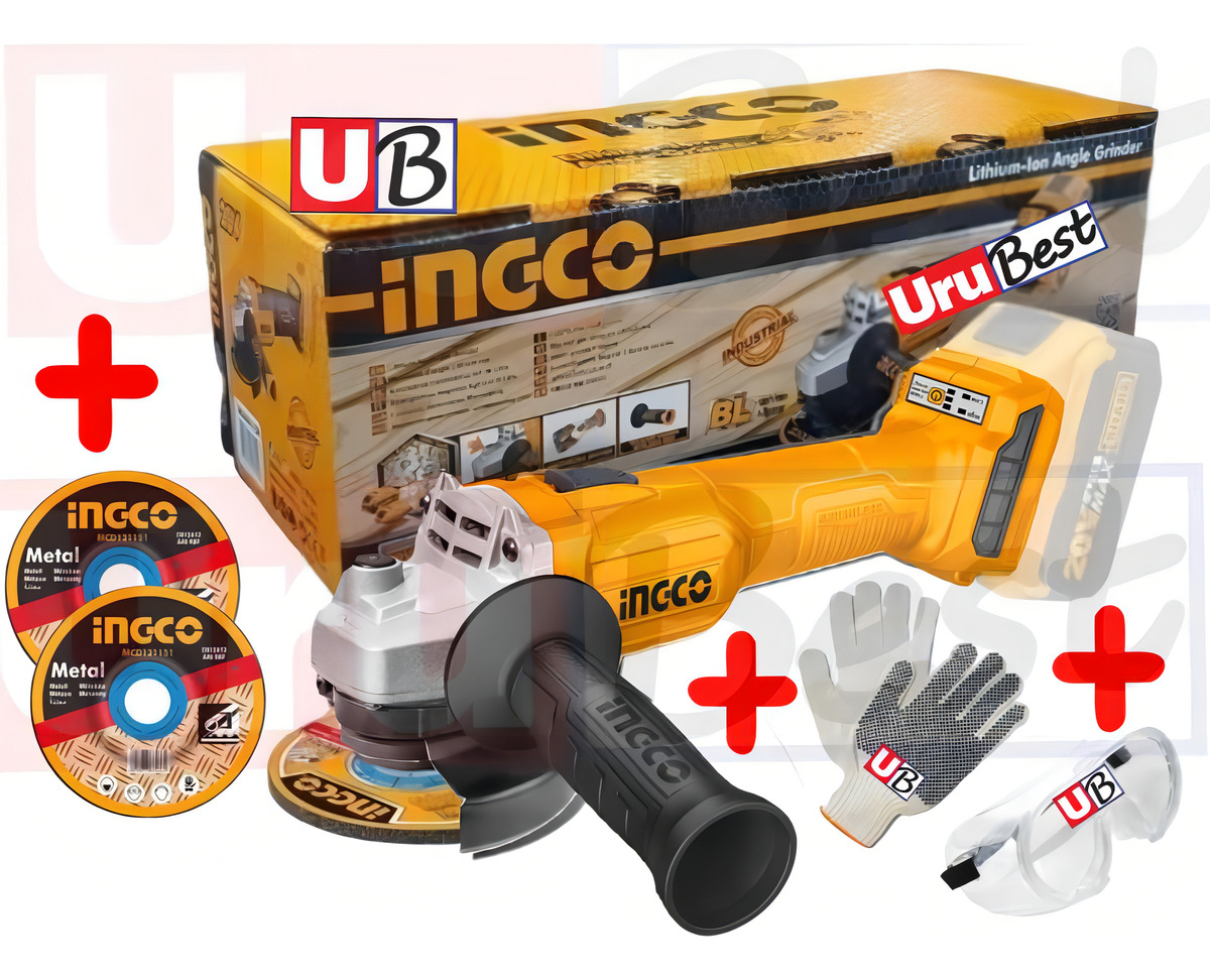 Amoladora Ingco A Bateria 20v Motor Sin Carbones Cagli20157 Color Naranja - Imagen 2