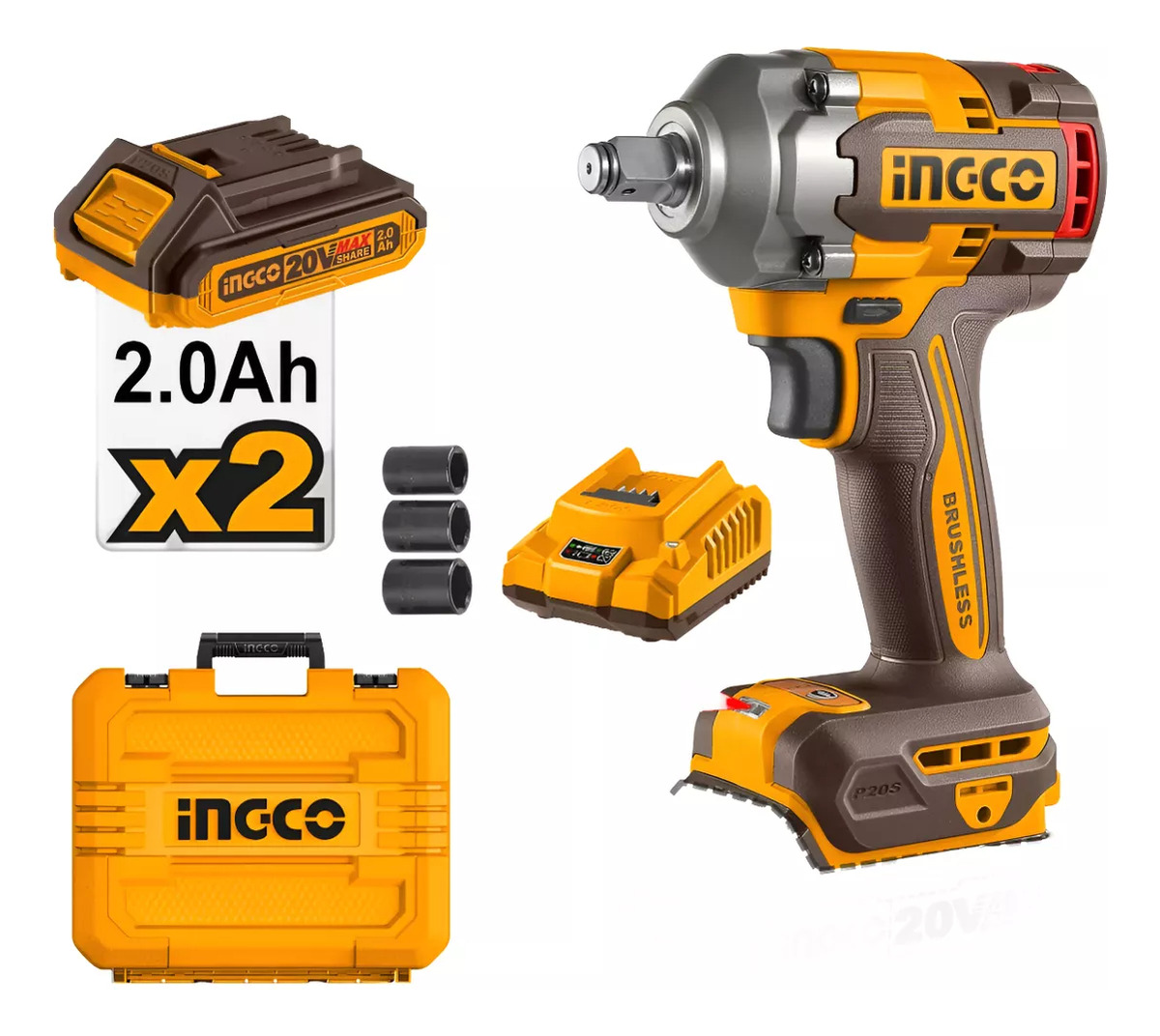 Llave De Impacto A Bateria 400nm Valija Ingco Ciwli2040 - Imagen 3
