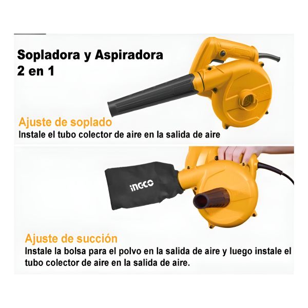 Sopladora Aspiradora Ingco 400w Ab4018 - Imagen 7