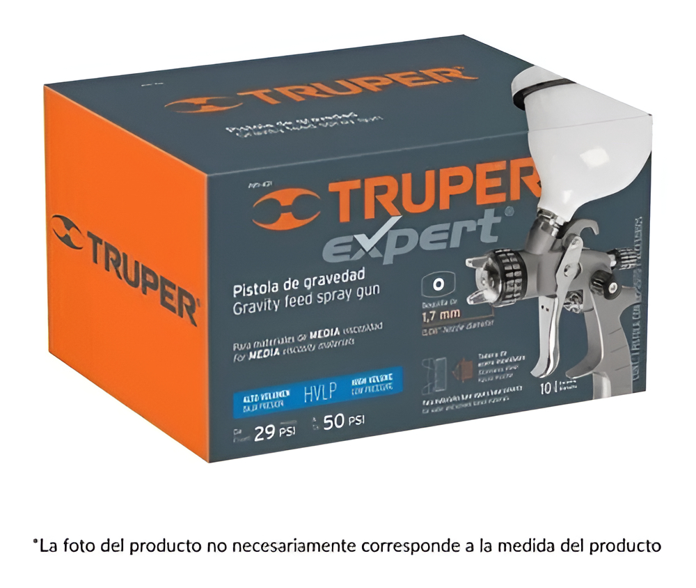 Pistola P/pintar Gravedad Hvlp, Boquilla 1.4mm, Truper 12128 Color Blanco - Imagen 6