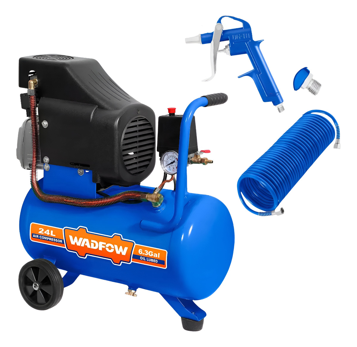 Compresor 24 Lt 2hp Wadfow Wap3a24 + Pistola 16mm Sopletear!