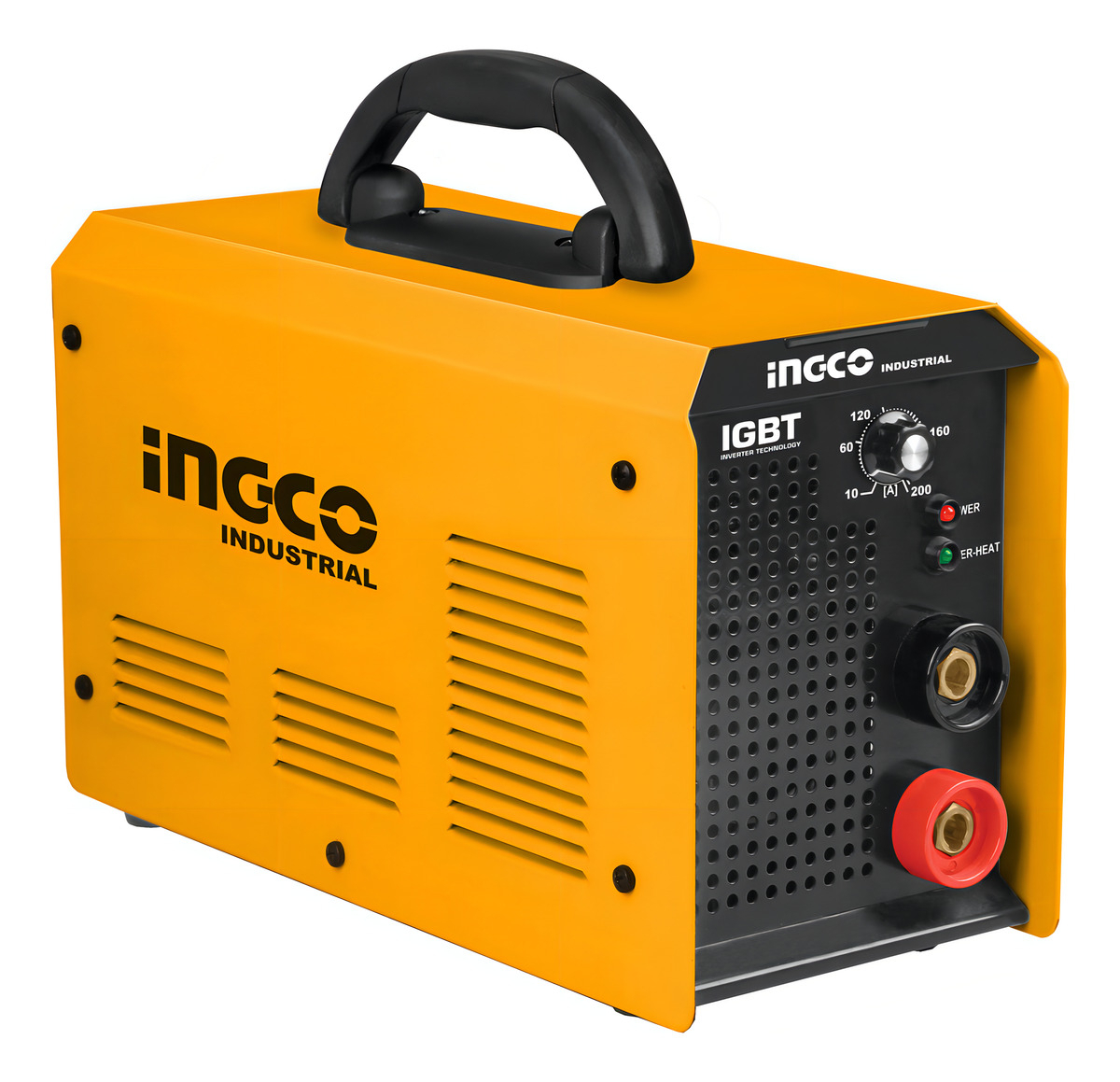 Ff Soldadora Inverter Ingco 160 Amp Industrial Igbt + Careta Color Amarillo Frecuencia 50 Hz/60 Hz