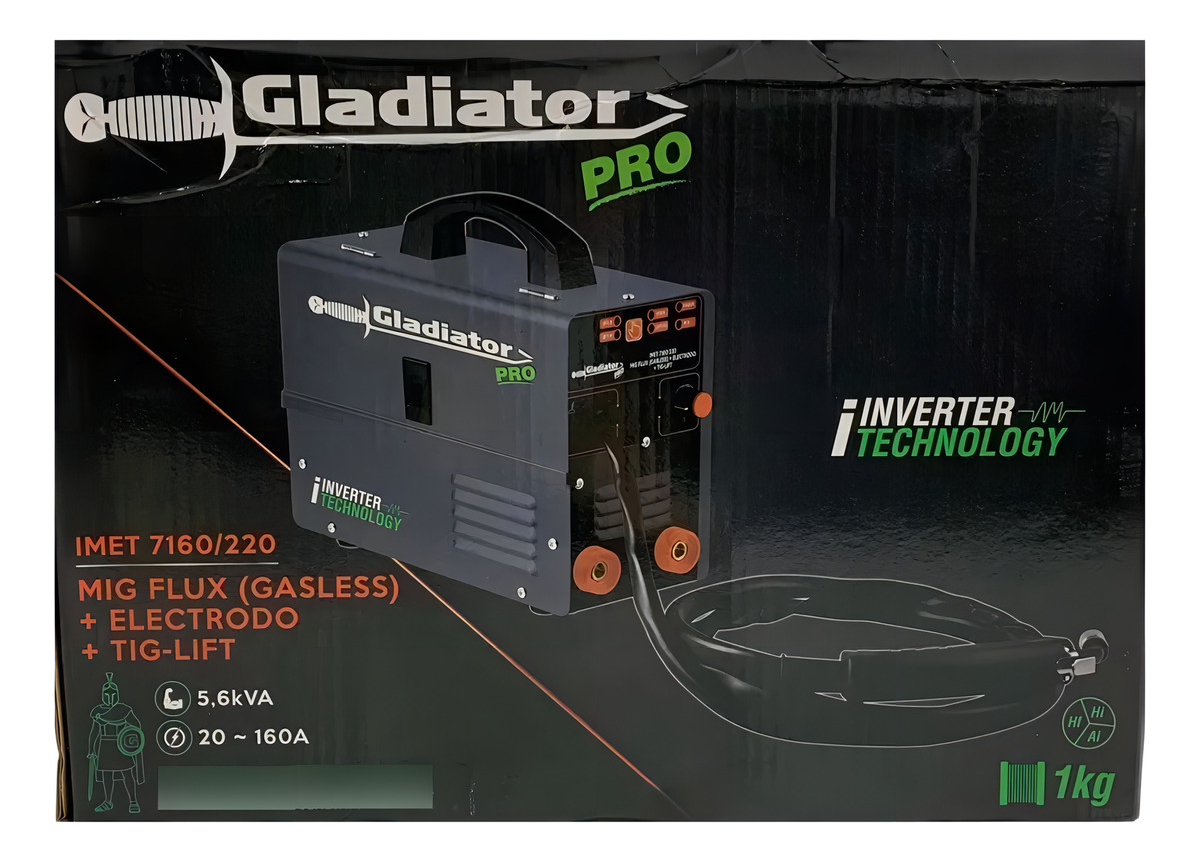 Inverter Mig Electrodo Tig 160amp-imet7160/220-gladiator Pro Color Gris - Imagen 9