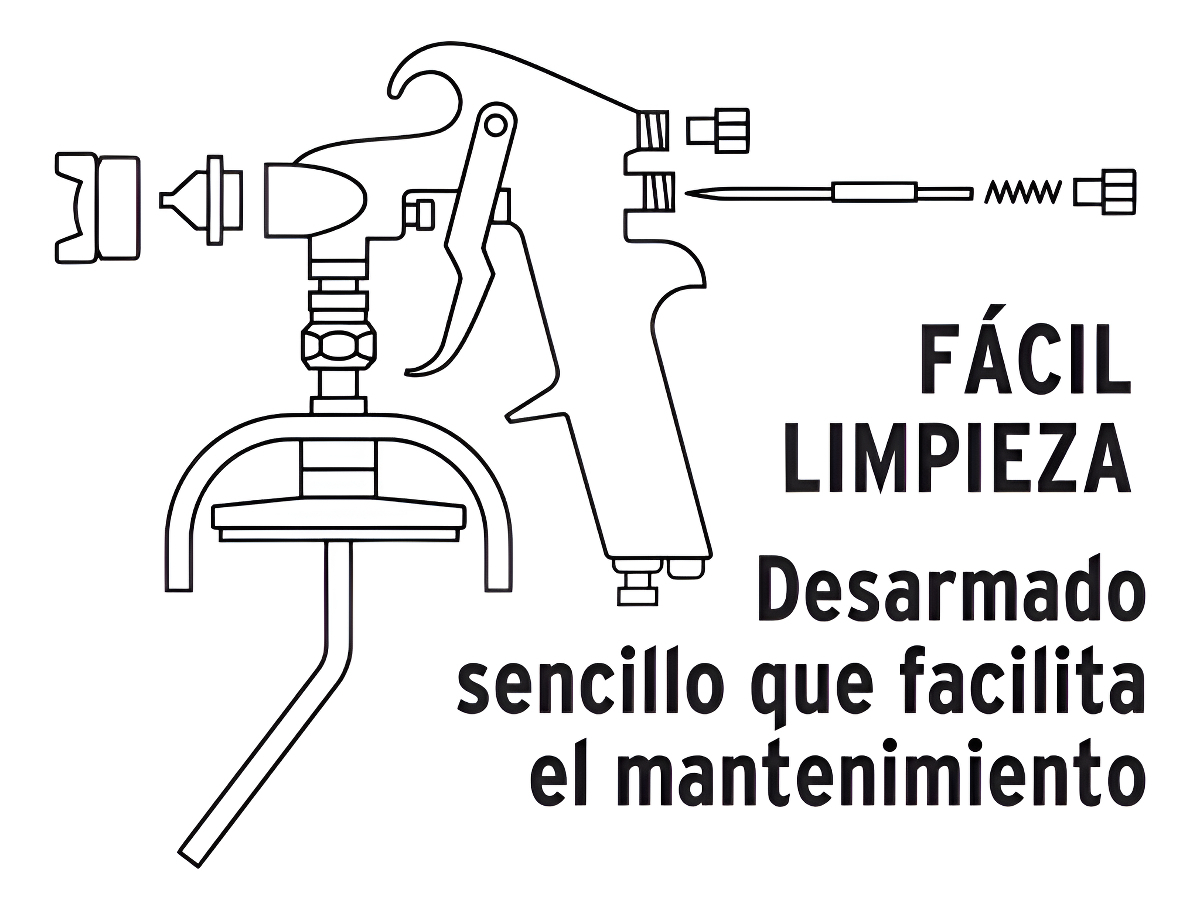 Pistola Para Pintar Alta Presion Aluminio Vaso 1l Truper Color Plateado - Imagen 9