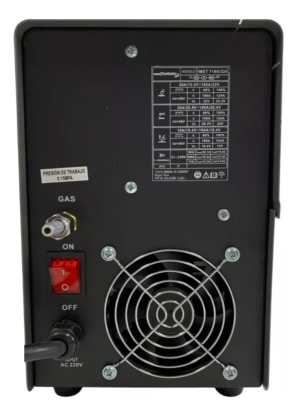 Inverter Mig Electrodo Tig 160amp-imet7160/220-gladiator Pro Color Gris - Imagen 7