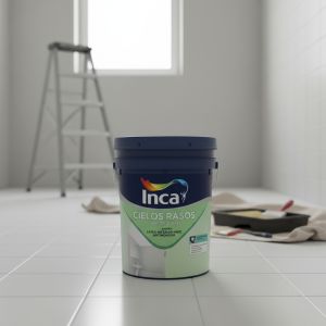 Pintura Para Cielo Raso Inca Latex Interior Antihongos Directo Sobre Hongos 20 Litros Acabado Mate Color Blanco