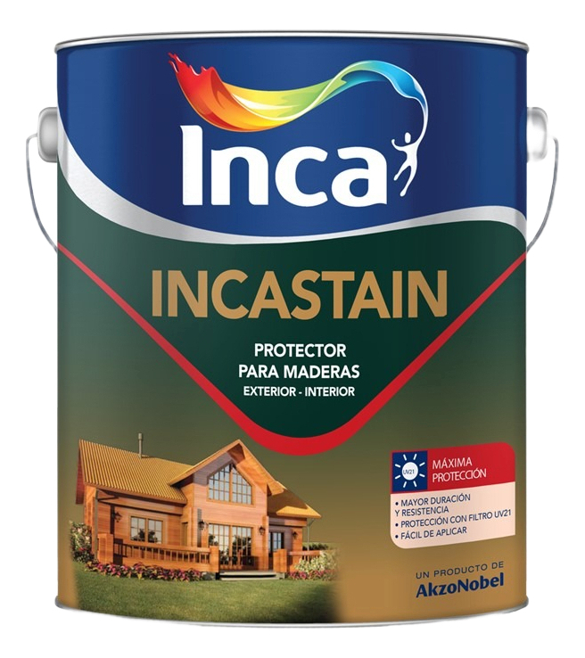 Pintura Protector De Madera Inca Incastain 1lt Ecopint Acabado Satinado Color Natural