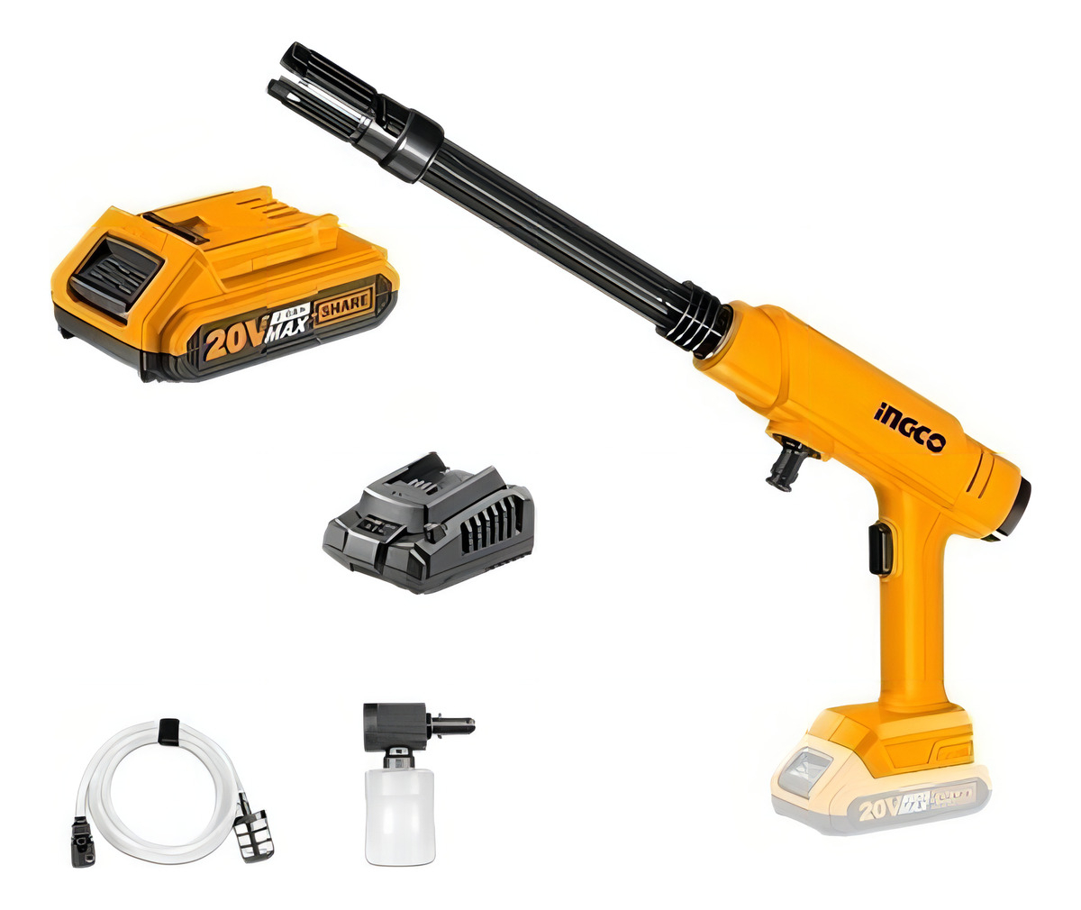 Hidrolavadora A Bateria Completa Cpwli20282 Ingco Mht Color Anaranjado Y Negro