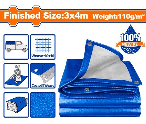 Lona 3x4mt Azul 110gr/mt2 Wadfow Wtq1834 - Imagen 2