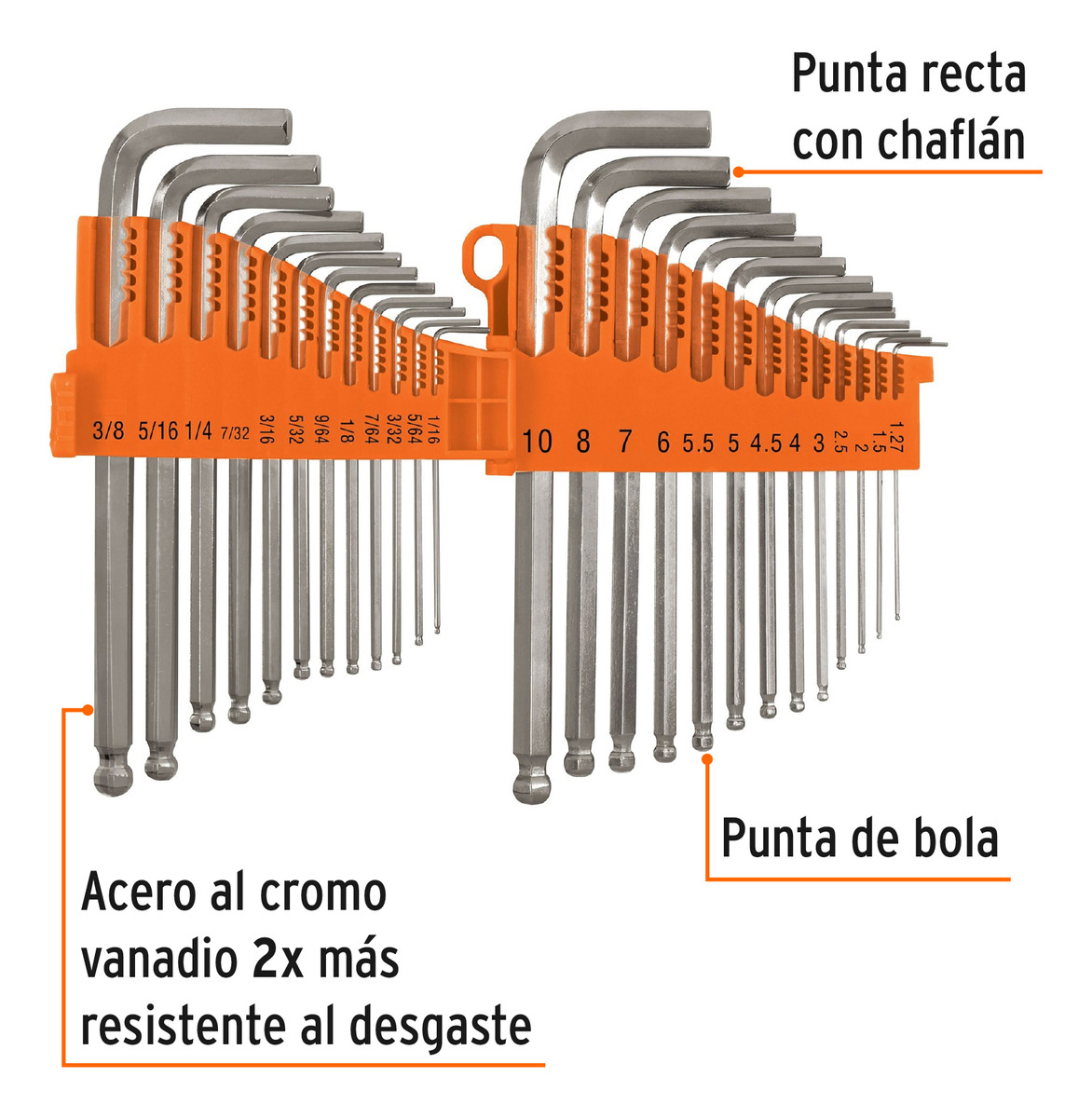 Juego 25 Llaves Allen Milimetricas Y Pulgadas Truper - Imagen 4