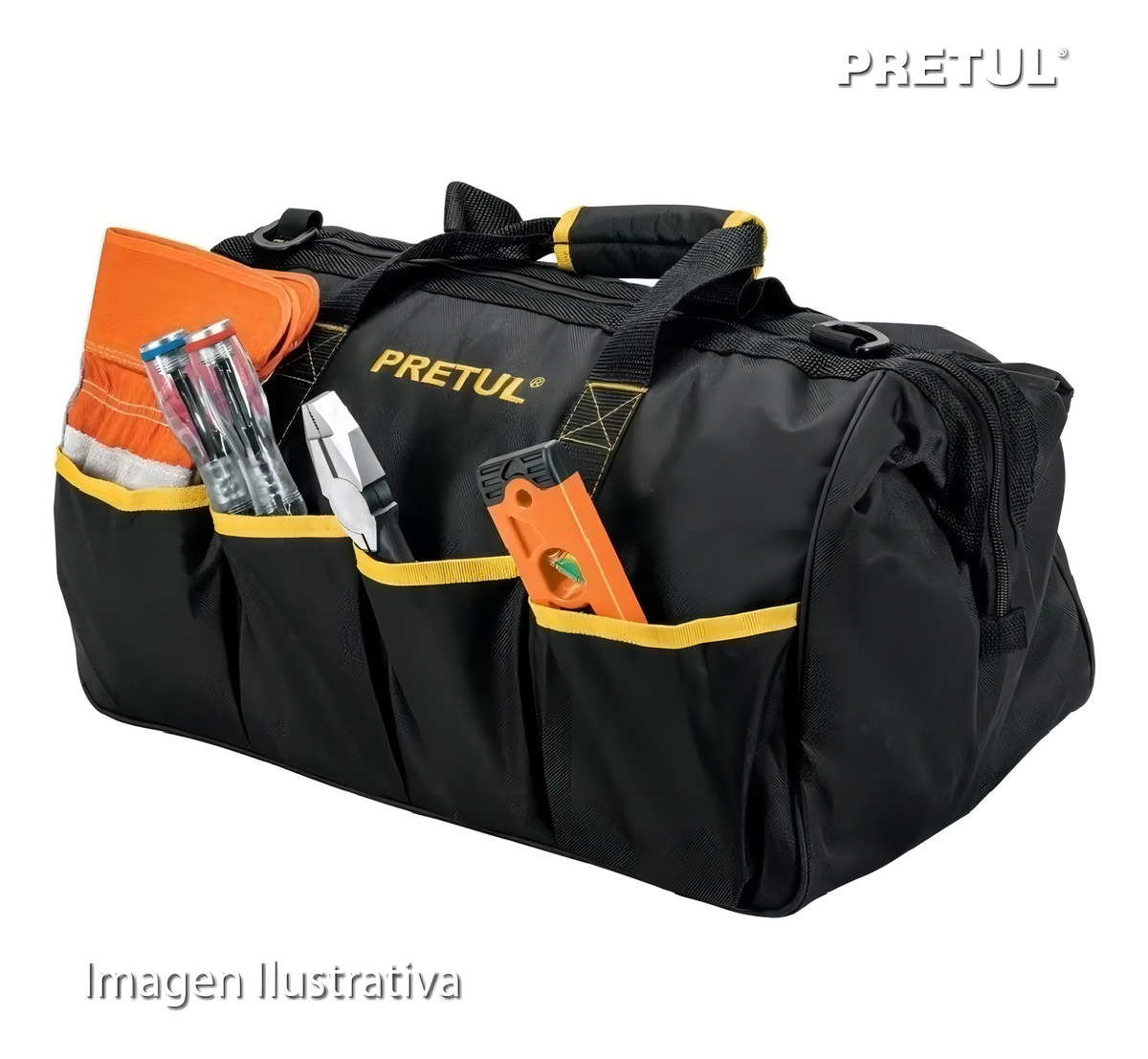 Maletin Porta Herramientas Bolso Pretul Male-18p Largo 45 Cm Color Negro - Imagen 4
