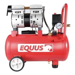 Compresor De Aire 1hp 24 Litros Sin Aceite Premium Equus Color Rojo Fase Eléctrica Monofásica Frecuencia 50 Hz