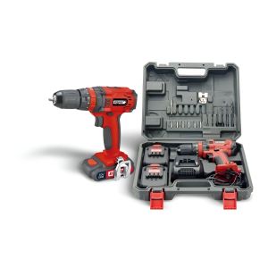 Taladro Atornillador Inalambrico Equus 1009ft 20v 2 Bateria Litio Maletin Color Rojo