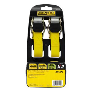 Cincha Cinta Amarre 2 Unidades 2 M X 25mm 408 Kg Crossmaster Color Amarillo