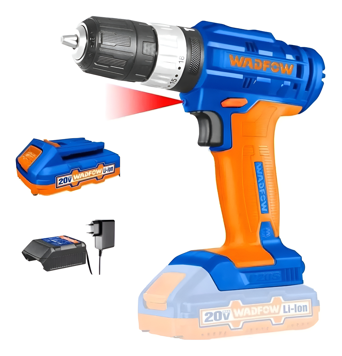 Taladro C/ Percutor Atornillador P20s Wadfow Wcdp521 Color Azul