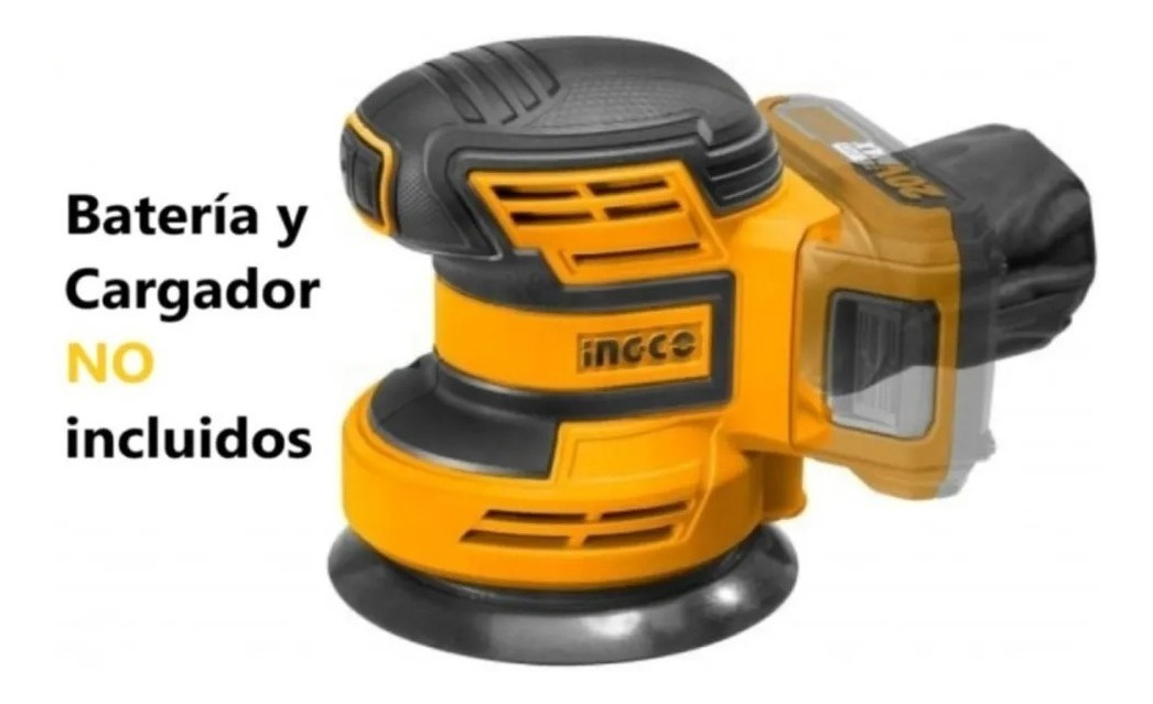Lijadora Roto Orbital Ingco 125 Mm (5´´) Inalámbrica