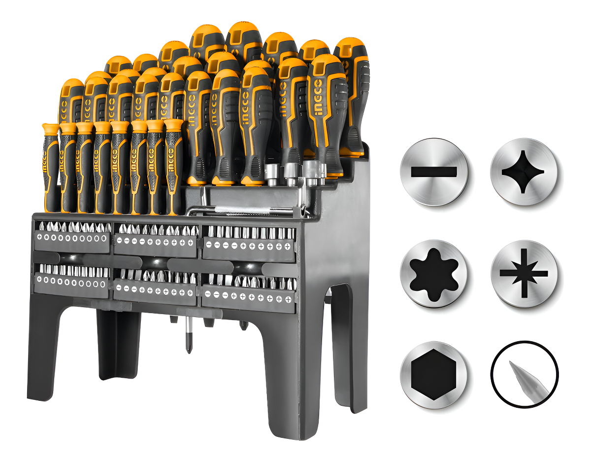 Set X 100 Destornilladores Surtidos Ingco Hksd10028