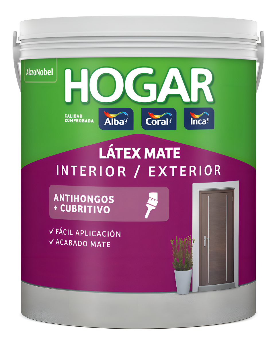 Pintura Latex Inca Hogar +cubritivo Paredes Int Ext 18lts Color Blanco