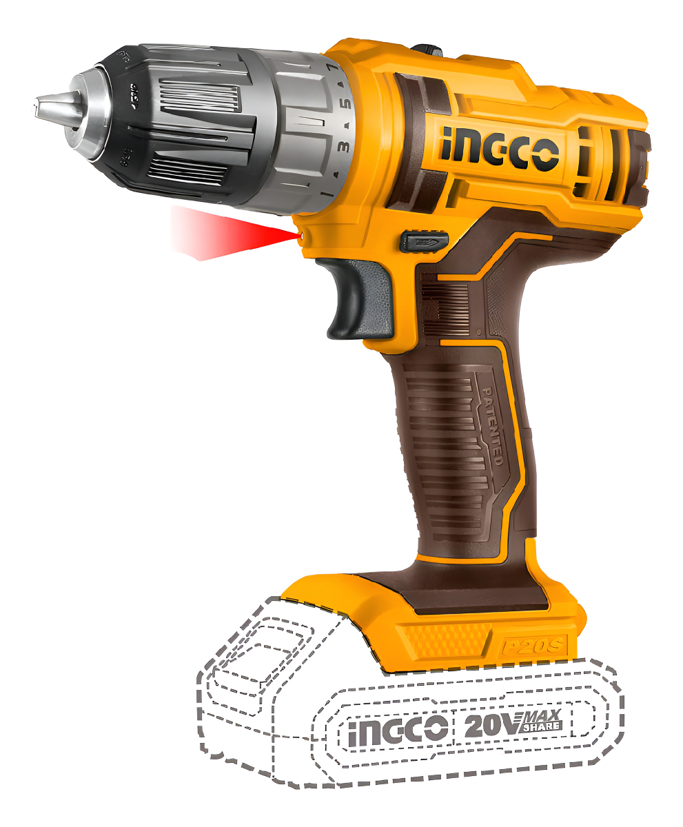 Taladro Atornillador Ingco 10mm S/bateria Cdli200515 Color Amarillo Frecuencia 60 Hz