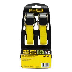 Cincha Cinta Amarre 2 Unidades 2 M X 25mm 408 Kg Crossmaster Color Amarillo