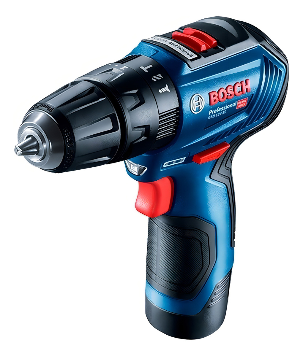 Taladro Percutor Atornillador Inalámbrico De 10mm Bosch Gsb + 2 Baterías De 2ah + Accesorio Con Maletín De Transporte