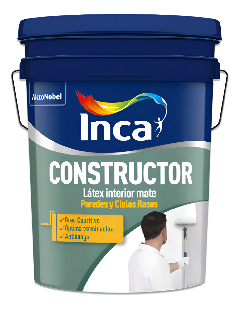 Pintura Interior Latex Antihongos Inca Constructor 4kg Color Blanco