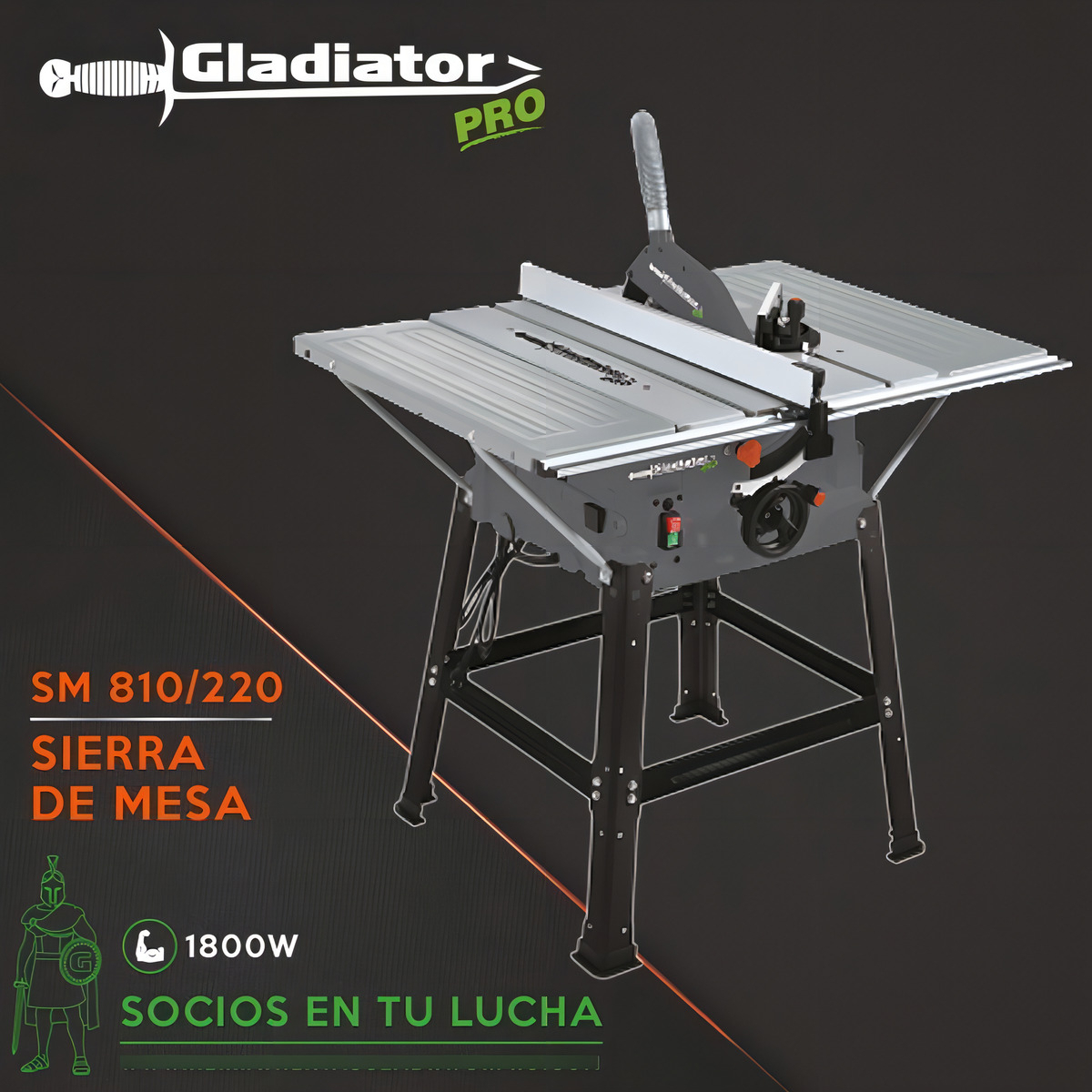 Sierra De Mesa 10 1800w Gladiator Pro Sm810/220 - Imagen 2