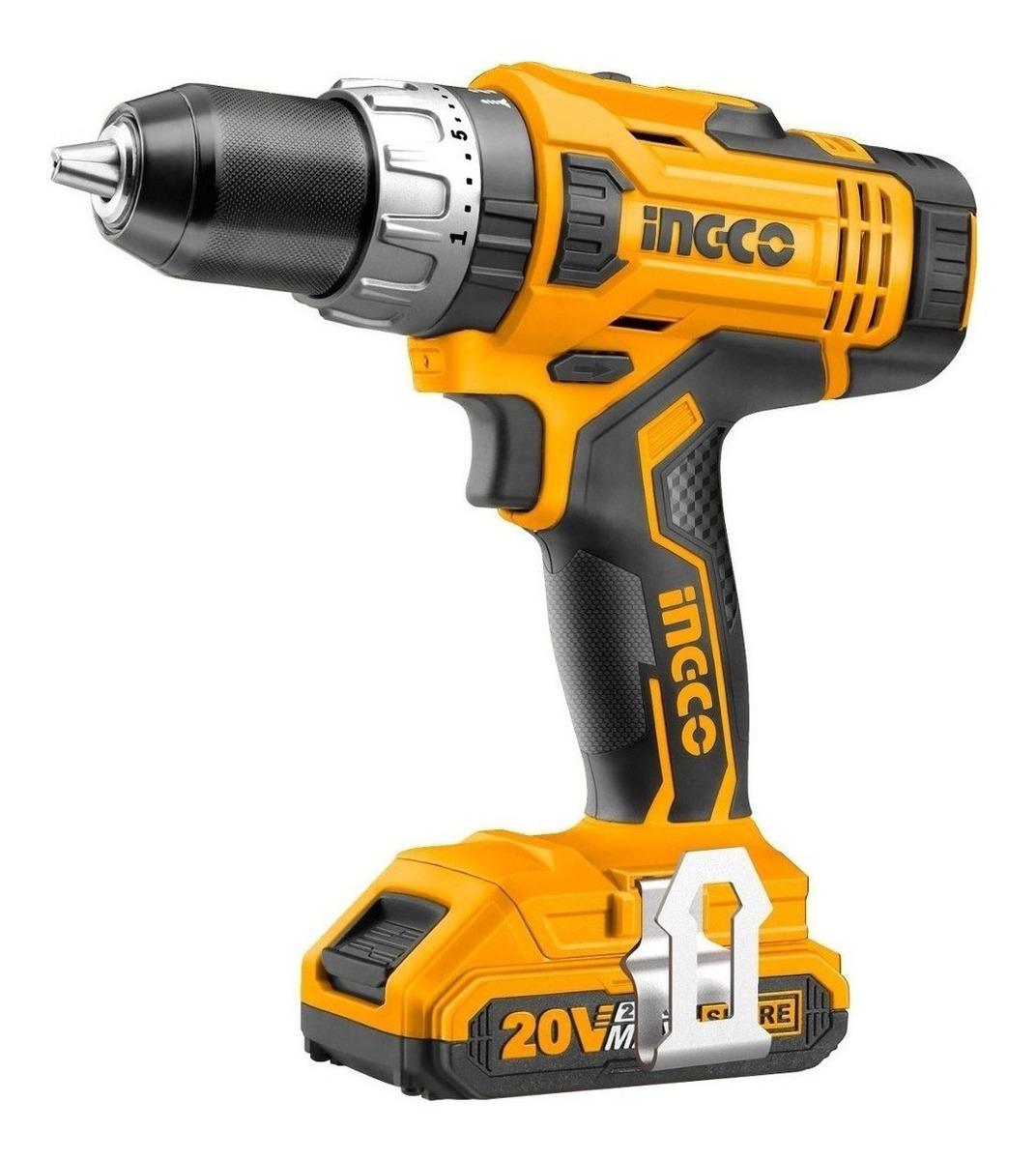 Taladro Percutor Atornillador Inalámbrico De 10mm Ingco Cidli2002 + Accesorio 50hz/60hz