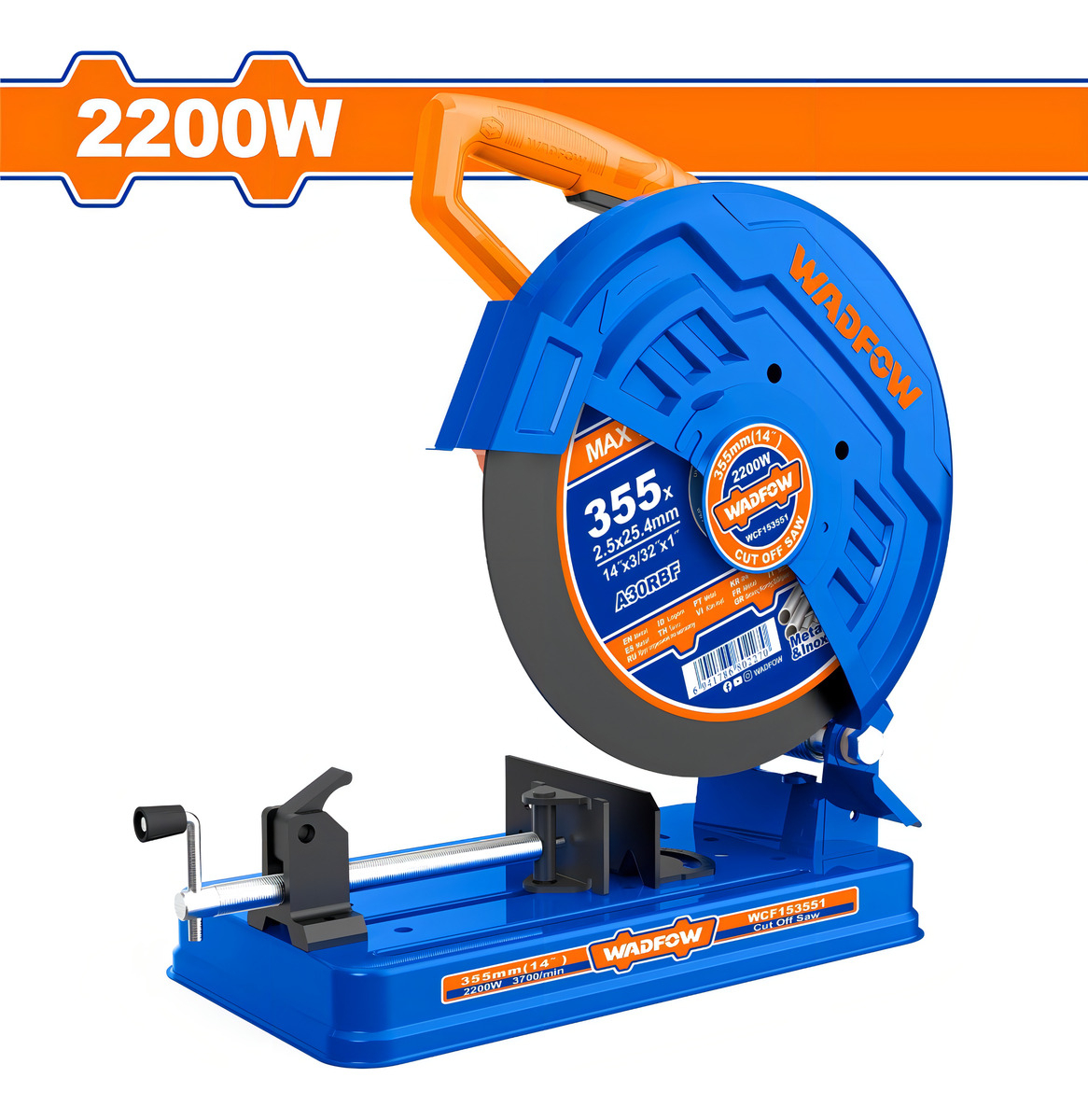 Sierra Sensitiva 14 PuLG 2200w Wadfow Industrial Wcf153551 Color Azul