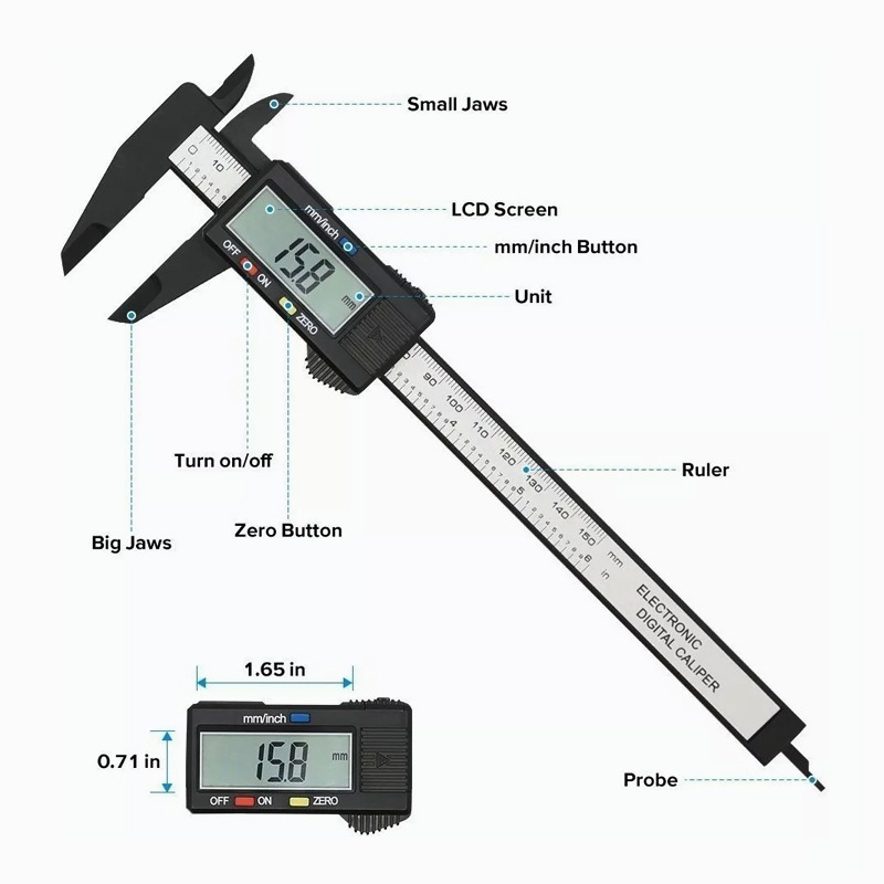 Calibre Digital Crossmaster De 150 Mm Fibra De Carbono - Fc - Imagen 10