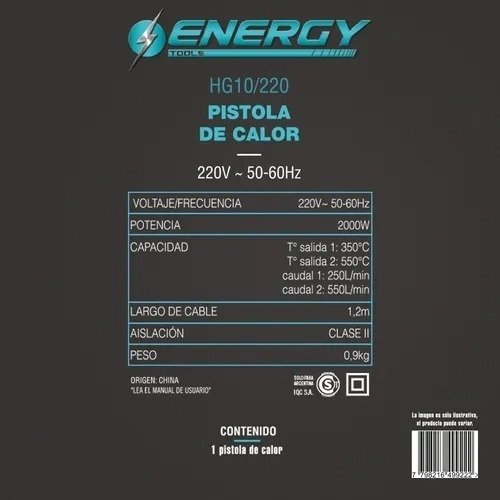 Pistola De Calor Energy Modelo Hg10/2000 Watts - Imagen 4