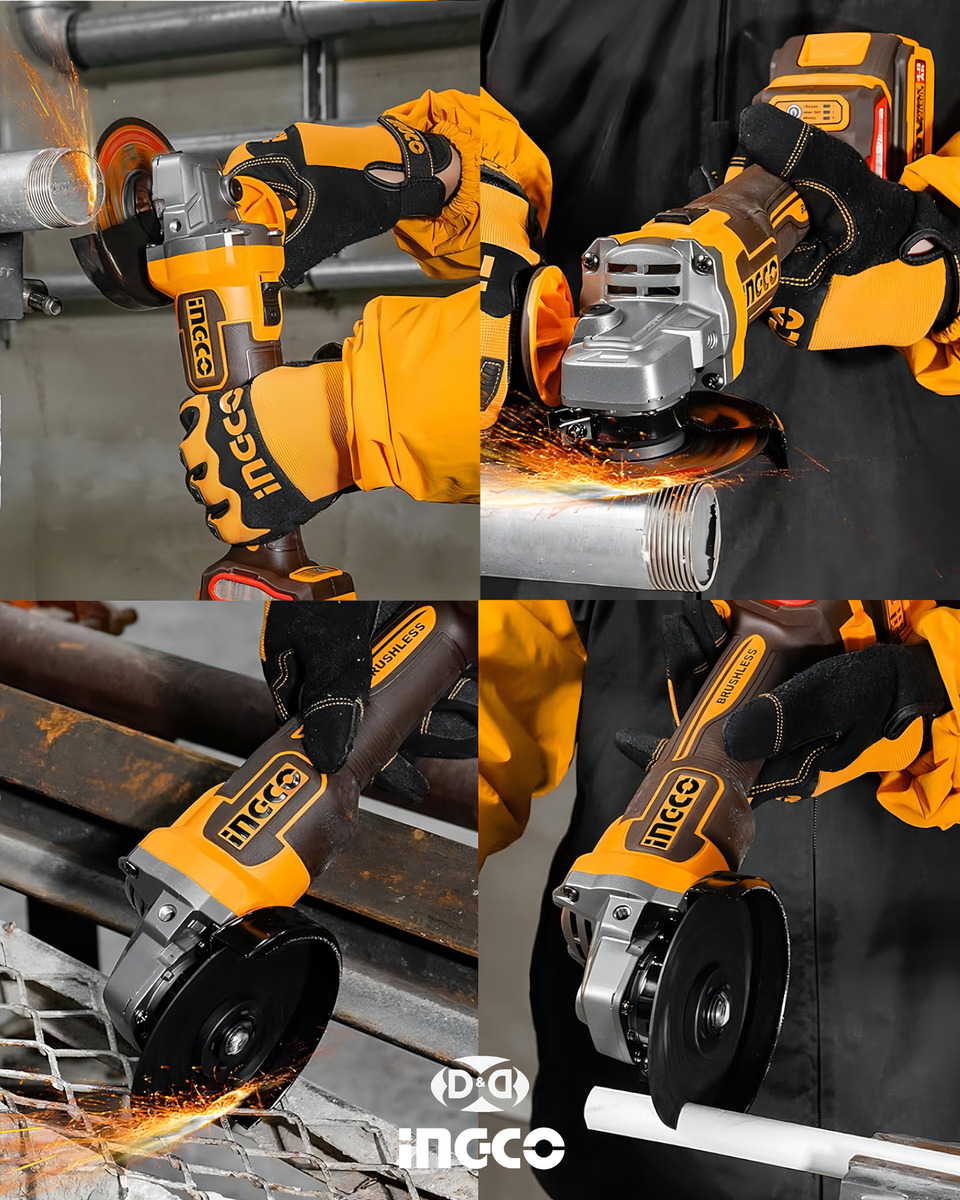 Ingco Industrial Cagli21154 Amoladora Brushless 4 1/2 Color Naranja Claro - Imagen 5