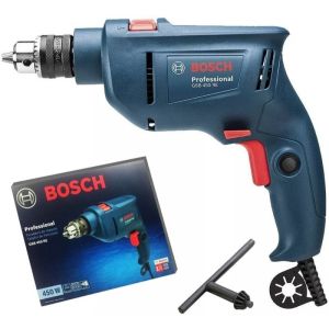 Taladro Percutor Atornillador Eléctrico De 10mm Bosch Gsb 450 450w + 0 Baterías De 0mah + Accesorio Con Caja De Cartón 50hz